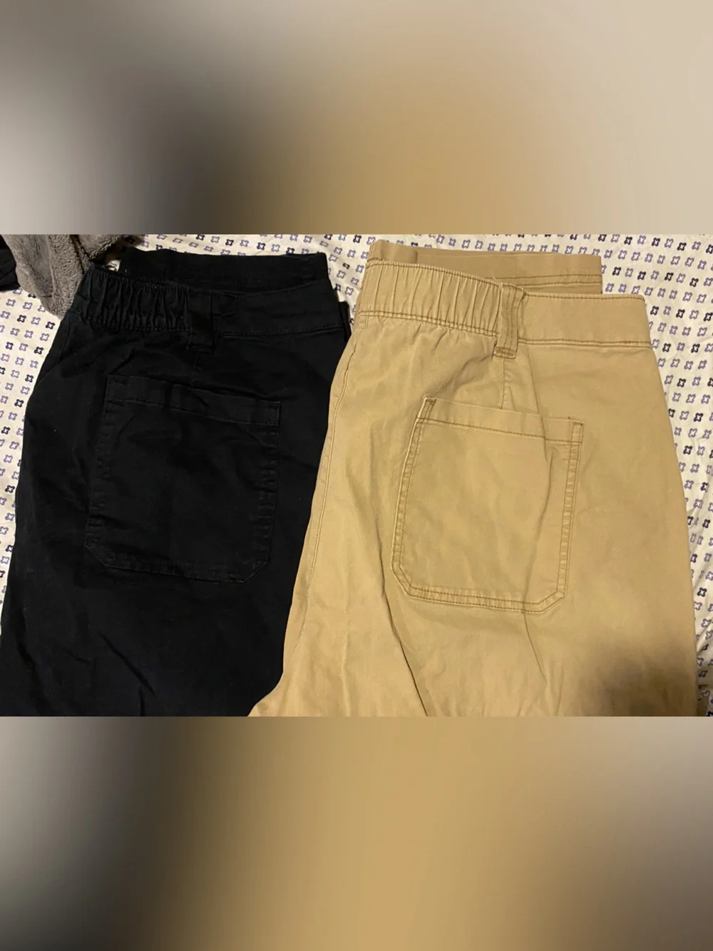 2 pair OLD NAVY og chino pants crop straight high rise XL black khaki